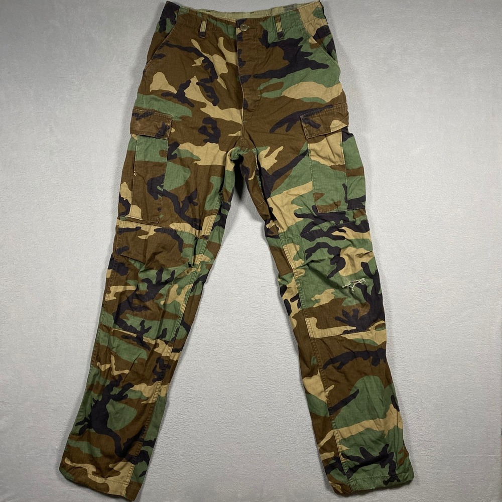 Propper Combat Trousers Mens Small X-Long Green Woodland Camo Ripstop Cargo Pant